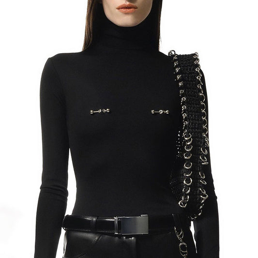 Fashion Casual Long-Sleeve Turtleneck Slim Fit Versatile Bottoming Top