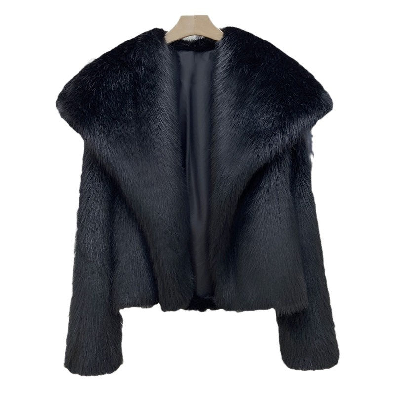 Big Warm Collar Faux Fur Coat