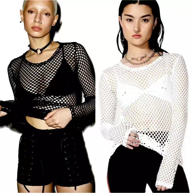 Women's Spring And Summer Mesh Bottoming Shirt