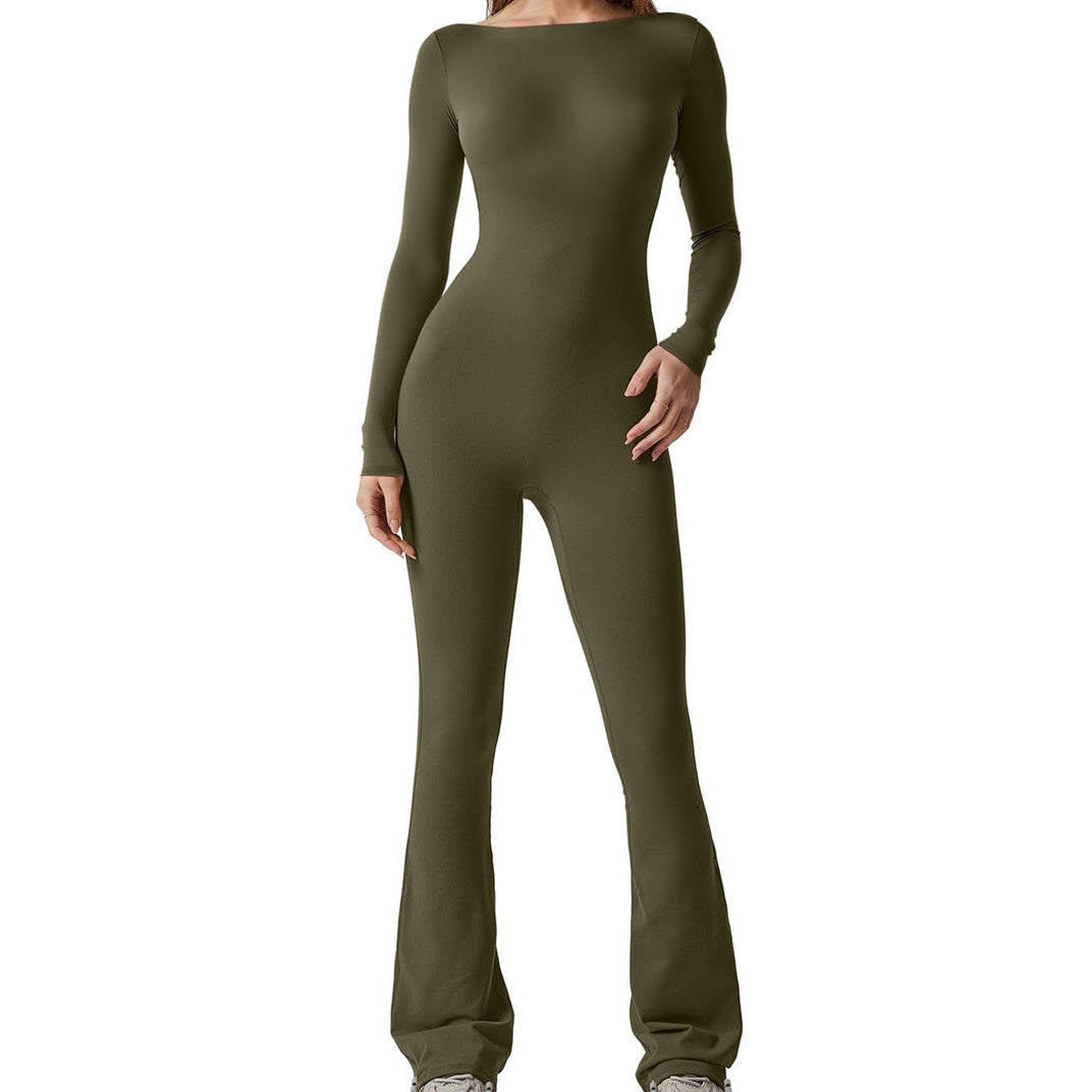 Bodied Solid Color Long Sleeve Jumpsuit