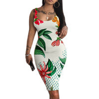 Women's Digital Printing Sleeveless Slim Vest Dress