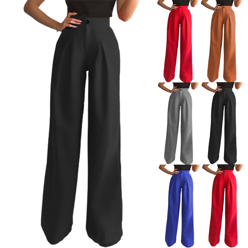 Solid Color Casual Straight-leg Suit Pants