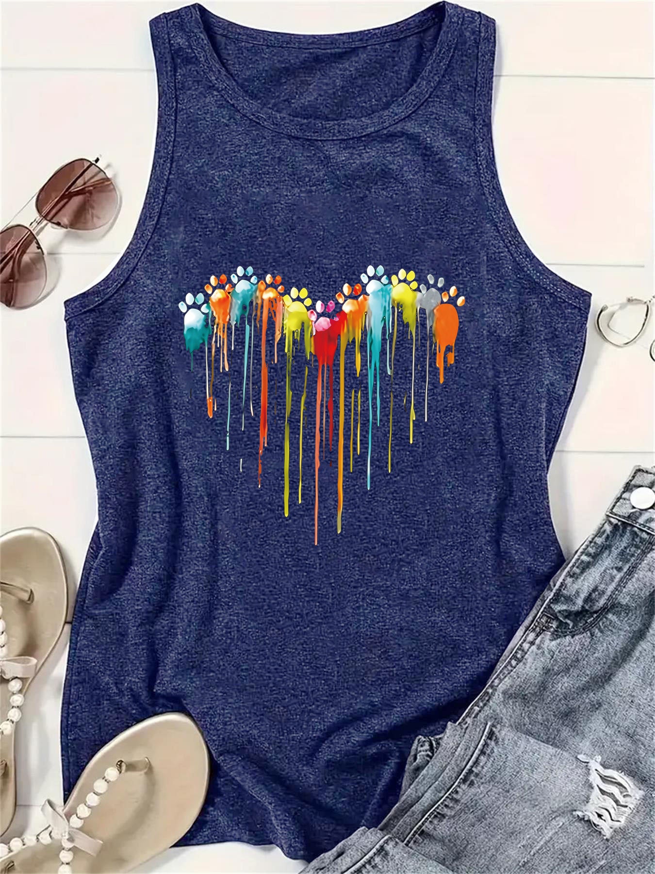 Dog mom Printed Sleeveless Top