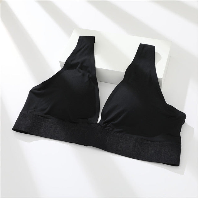 V Neck Women's Bra Oversize Cropped Top