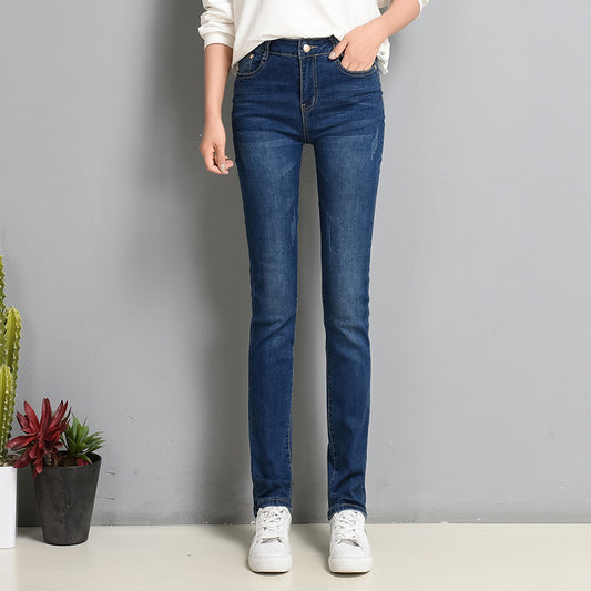 Slim Fit Elastic Straight Jeans