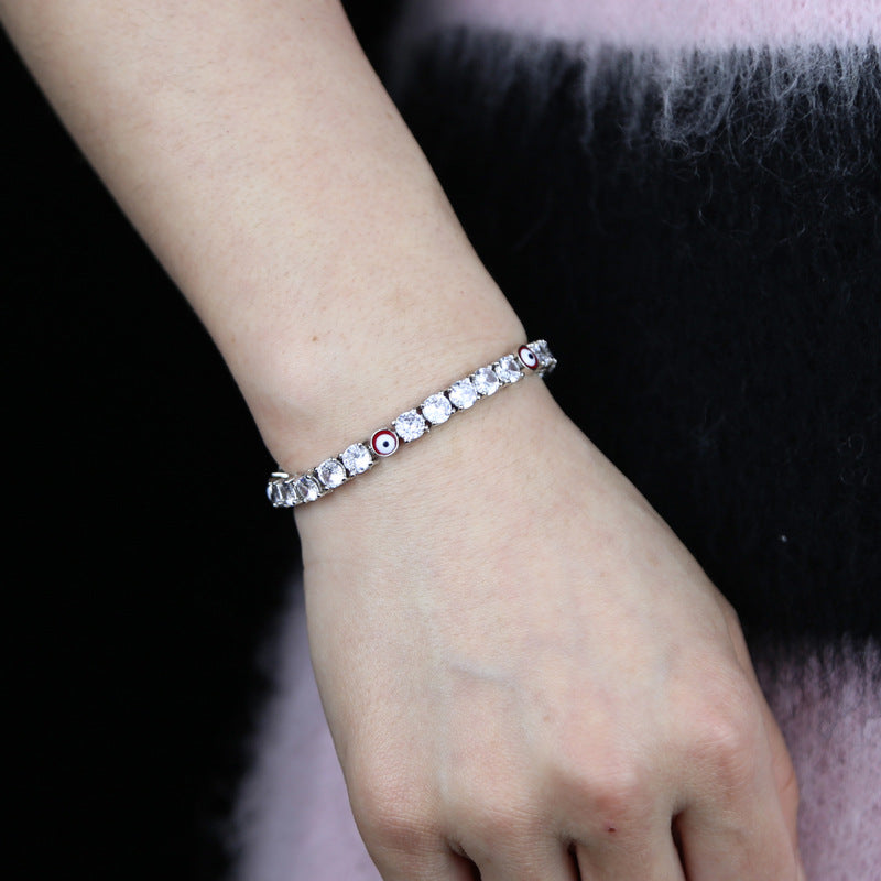 Zircon Eye Tennis Chain Bracelet