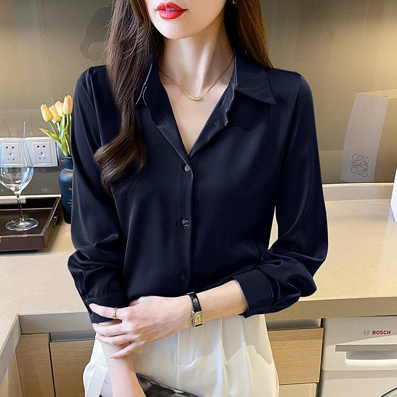 High-grade Non-ironing Anti-wrinkle Solid Color Acetate Shirt