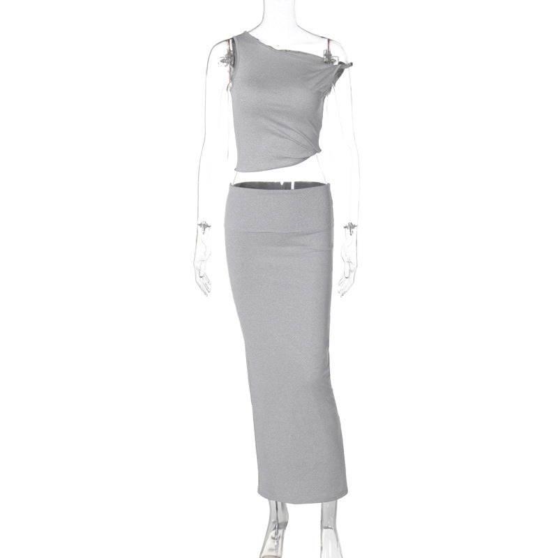 Sleeveless Vest Sheath two piece Dress