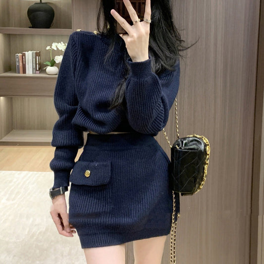 Cute Cold Season Two-piece Gentle Skirt Suit