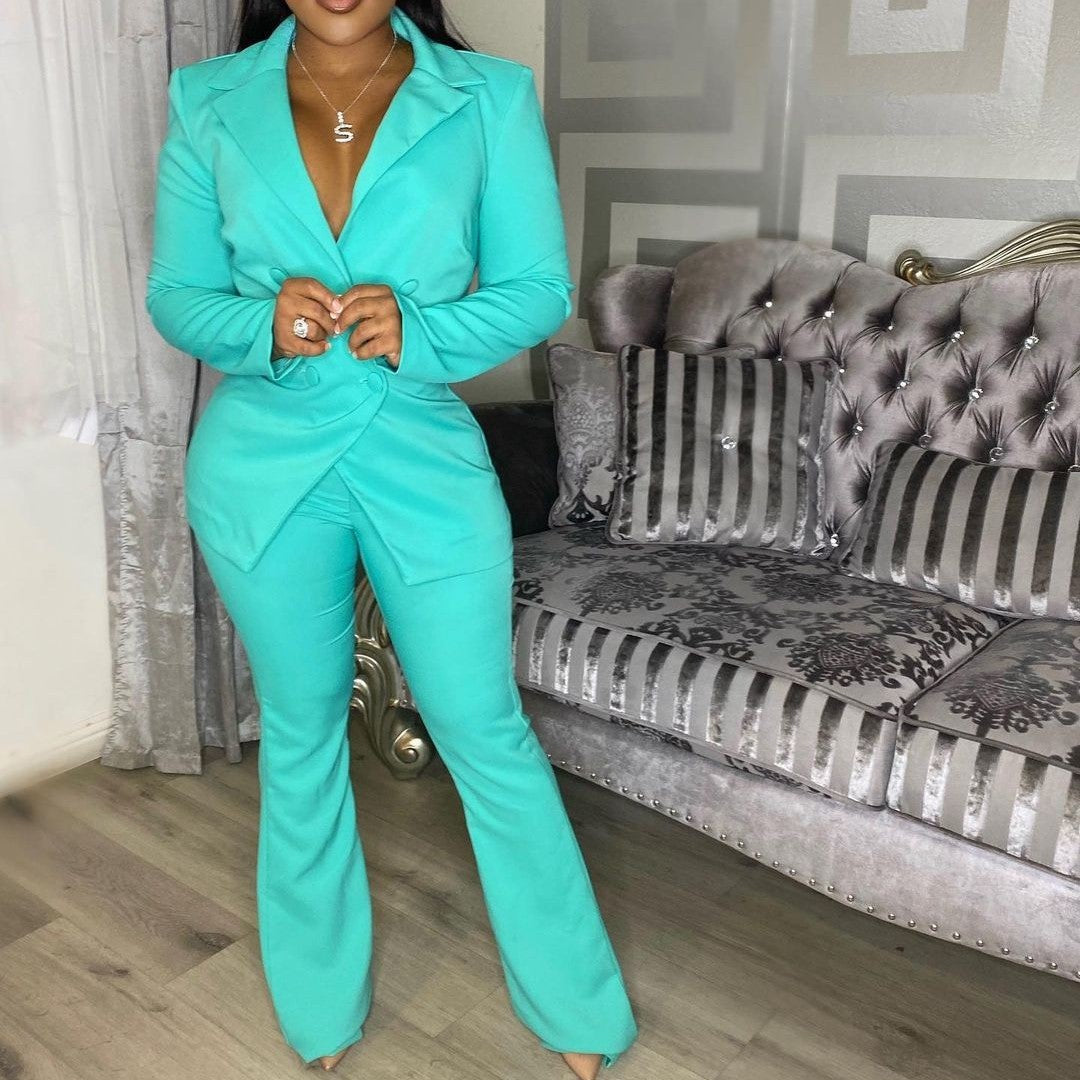 Fashion Money Queen Casual Solid Color Suit