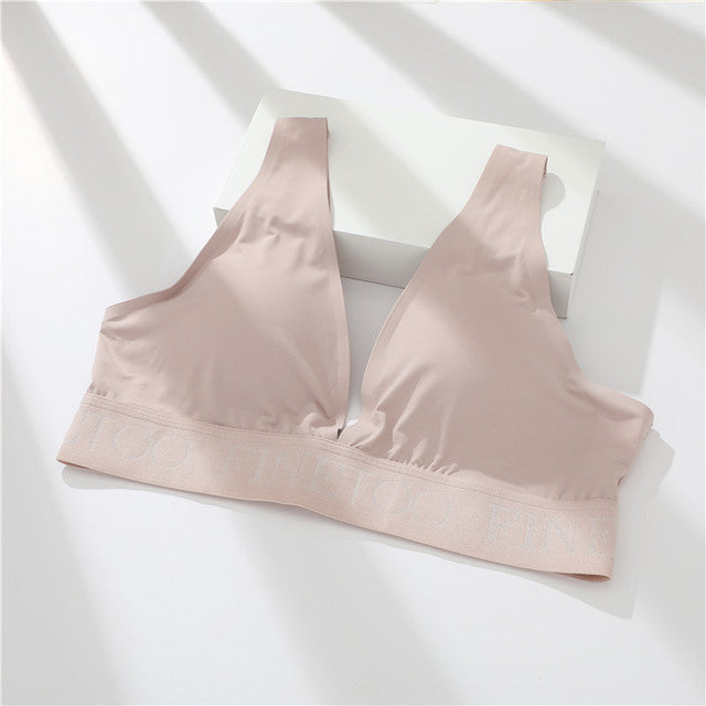 V Neck Women's Bra Oversize Cropped Top