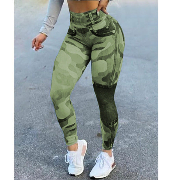 Women's Quick-drying Skinny Running Imitation Denim Pants