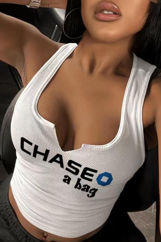 Chase a Bag Women's Fashion Sleeveless U-neck Vest shirt