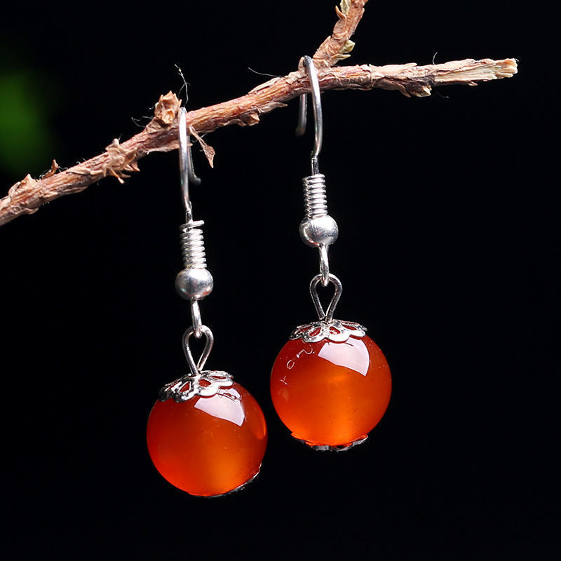 Fashion Sterling Silver Agate Earrings