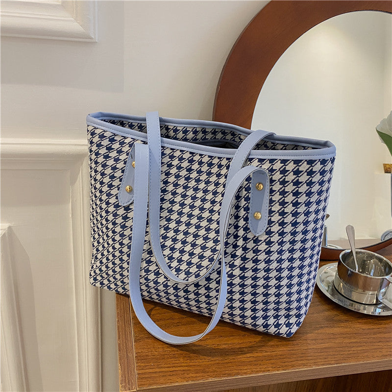 Large Capacity Houndstooth Bag For Women