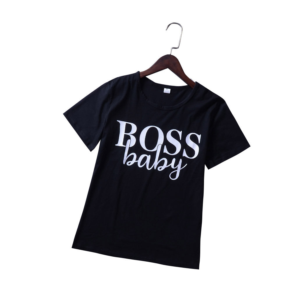 Boss Lady Round Neck Short Sleeve Tee Shirt