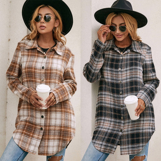 Plush Plaid Shirt Jacket