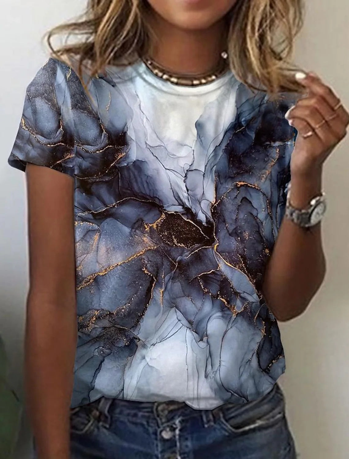 Retro fashion short sleeve abstract Print Shirt