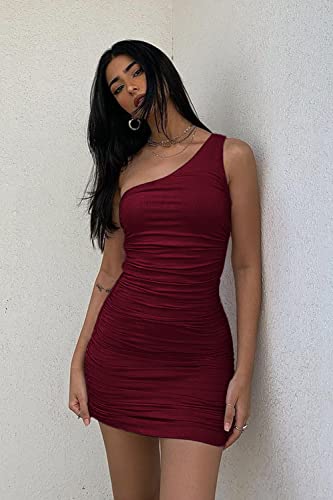 Sexy she fashion One Shoulder mini Dress